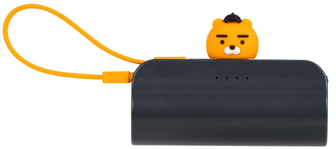 카카오프렌즈 볼캡 도킹형 20W 고속충전 보조배터리 5000mAh C타입, 라이언 그레이, 단일상품(C타입)