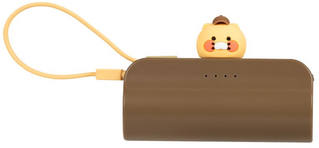 카카오프렌즈 볼캡 도킹형 20W 고속충전 보조배터리 5000mAh 애플8핀, 춘식이 브라운, 단일상품(8핀)