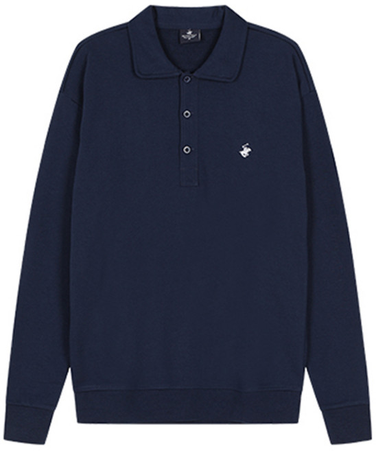 BEVERLY HILLS POLO CLUB 比佛利保羅 男士刺繡Logo Polo領長袖衫