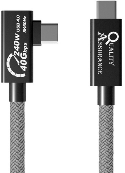QUALITY ASSURANCE Thunderbolt 4 40Gbps Type-C 240W 充電線, 銀色, 3m, 1個
