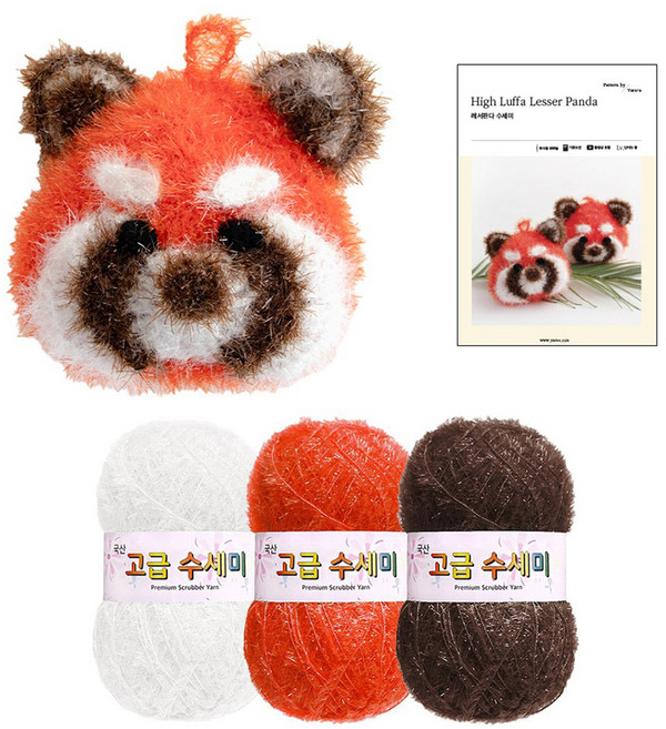 yarna 래서판다 DIY패키지 수세미실 3종 + 인쇄도안 세트, 101, 107, 137, 1세트