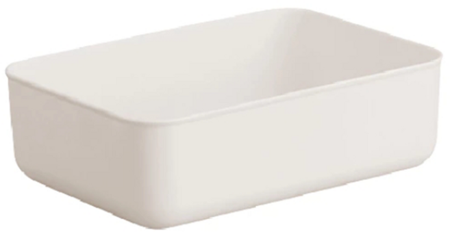 小麥購物 日式收納盒A 小長盒 129g, 4個, 白色