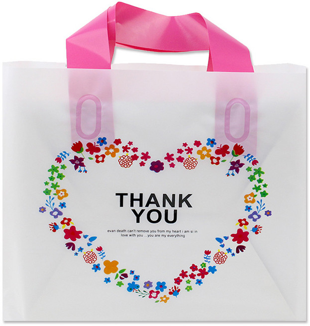 아이엔피 LDPE 손잡이 비닐백 소 30 x 20 cm, 02 땡큐하트, 25개