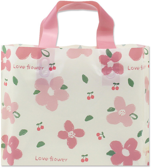 아이엔피 LDPE 손잡이 비닐백 소 30 x 20 cm, 09 핑크플라워, 25개