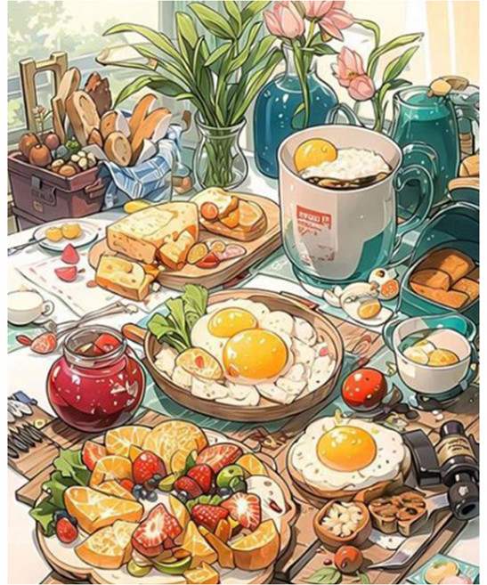 TAMINAYO DIY數字油畫, 1個, 早午餐A