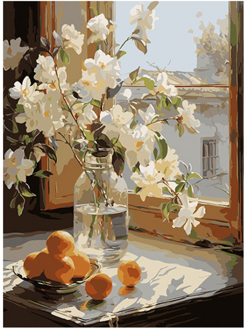 타미나요 간단한 DIY 그림그리기 + 우드프레임 세트, 햇살받는 치자꽃, 1세트