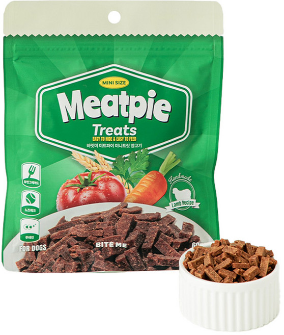 바잇미 강아지 미트파이 노즈워크 초미니 트릿, 60g, 1개, 양고기