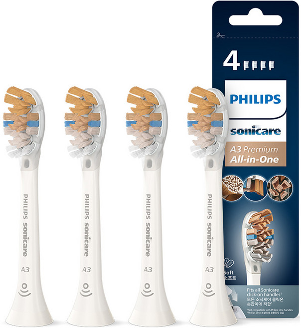 PHILIPS 飛利浦 Sonicare A3 頂級多合一牙刷刷頭 4入, HX9094/67, 1個