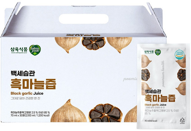 삼육 백세습관 흑마늘즙, 30개, 70ml