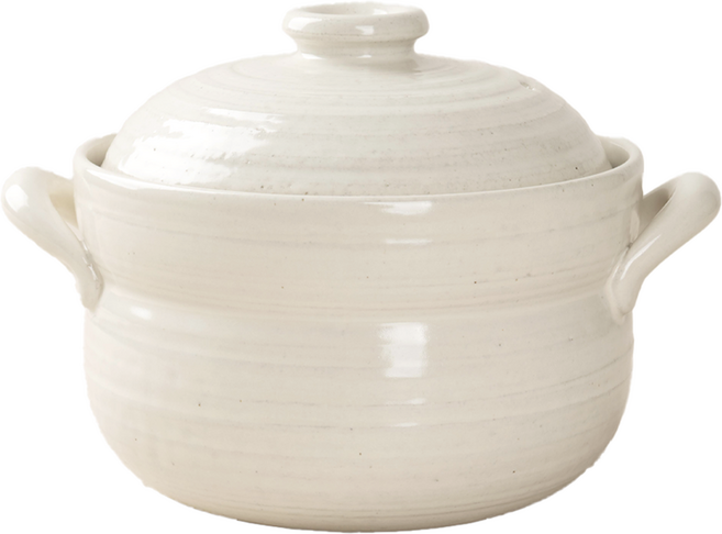 해피정 진뚝배기 바오밥솥 뚝배기 화이트 1550ml, 1개, 18.3cm