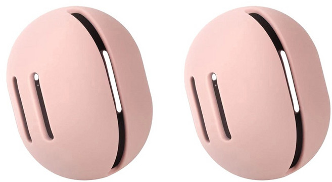 해피위더스 휴대용 실리콘 스펀지 퍼프 케이스, 2개, 핑크