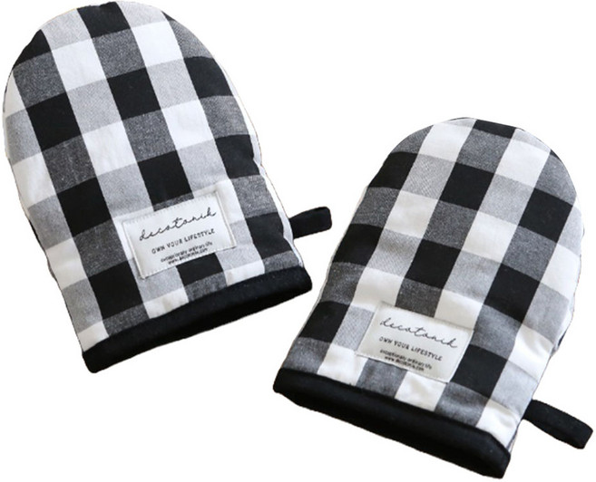 데코토닉 주방장갑, 블랙체크, 1개