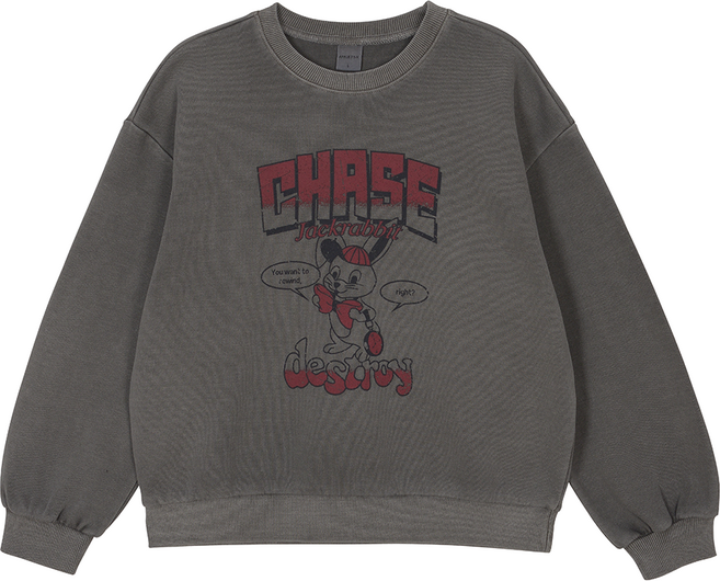 애플핑크 여아용 피그먼트 맨투맨 티셔츠 U130