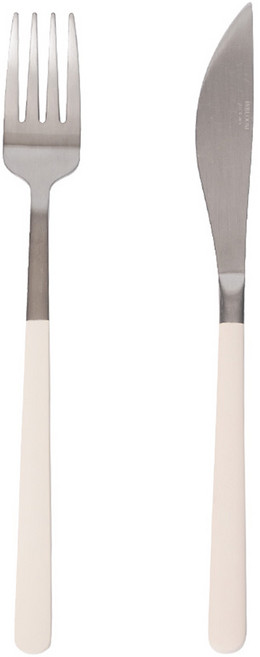 인블룸 메리시아 스텐304 커트러리 세트, 크림 화이트, 1세트, 포크 + 나이프 + 파우치