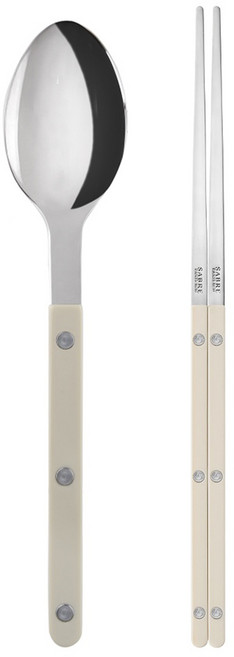 사브르 비스트로 샤이니 솔리드 수저세트, 라이트카키, 디너스푼 + 젓가락, 1세트