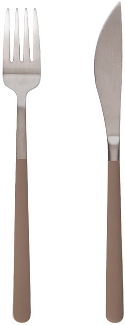 인블룸 메리시아 스텐304 커트러리 세트, 차콜 브라운, 1세트, 포크 + 나이프 + 파우치