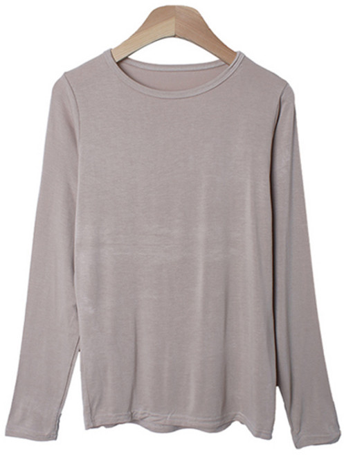 슈가펀 여성용 마리노 심플 라운드 티셔츠