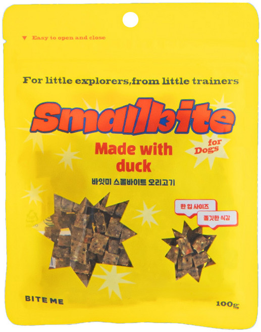 바잇미 강아지 미니트릿 스몰 바이트, 100g, 1개, 오리