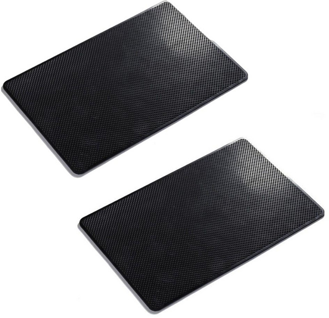 플로우코드 안떨어지는 차량용 핸드폰 논슬립매트 중형, 블랙, 2개