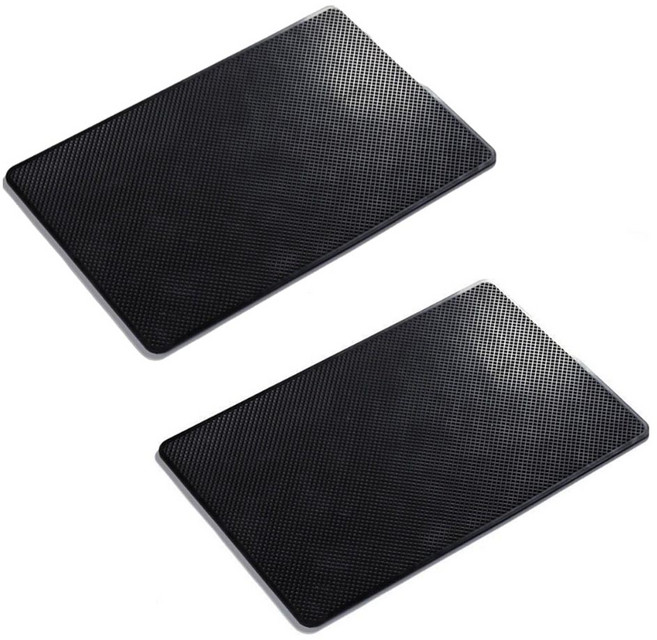 플로우코드 안떨어지는 차량용 핸드폰 논슬립매트 소형, 2개, 블랙