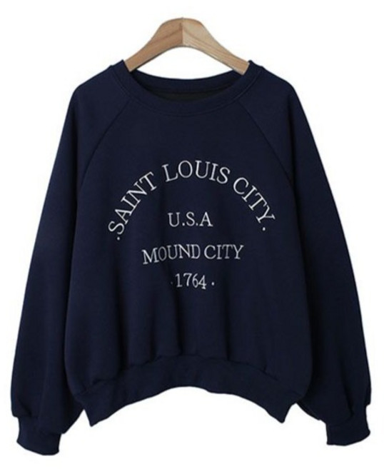 슈가펀 레글런 레터링 자수 맨투맨