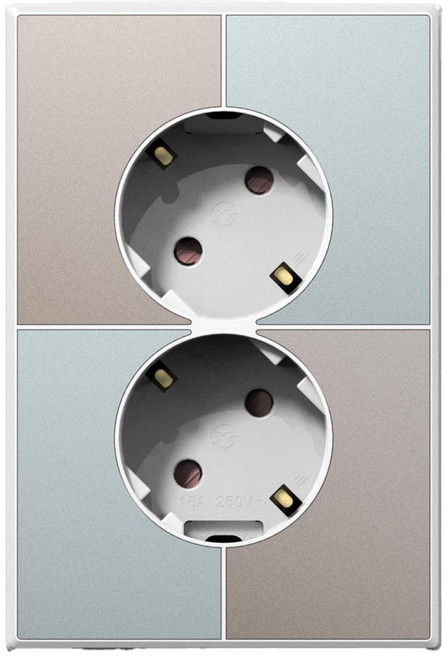 틸인스 갤러리 접지 콘센트 2구 45도 베이지민트, 1개
