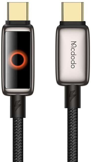 맥도도 C타입-C타입 헤일로 자동전류차단 PD 고속충전 케이블, 1.2m, 블랙, 1개