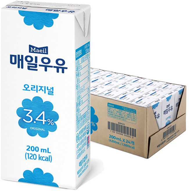 매일우유 오리지널, 200ml, 24개