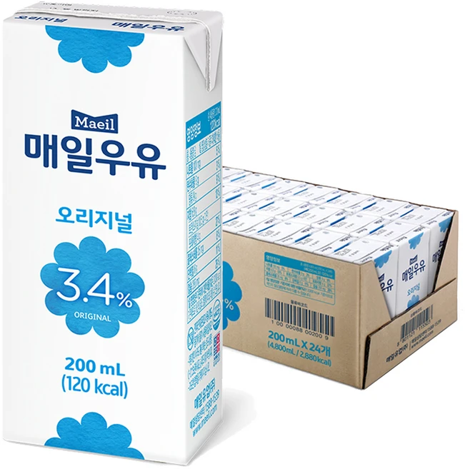 매일우유 오리지널, 200ml, 24개 - 쿠팡