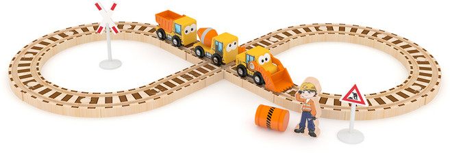 자도르 원목 기차놀이 타운 세트, 뚝딱뚝딱친구들, 1세트