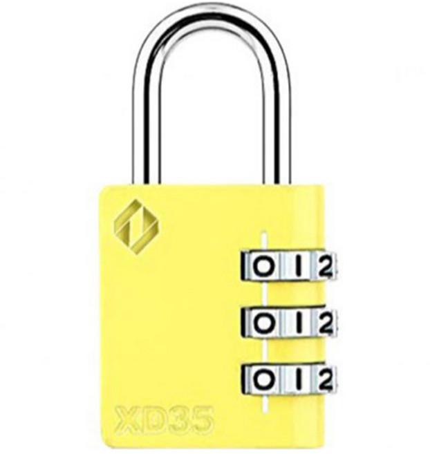 자커 다이얼 자물쇠 컬러 브리스터 XD35 옐로우, 1개