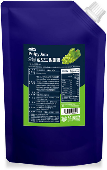 오붐 청포도 펄피잼, 1kg, 1개