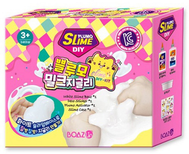 보아스린 쁠루모 DIY 밀크 지글리 슬라임 400g, 1개, 혼합색상