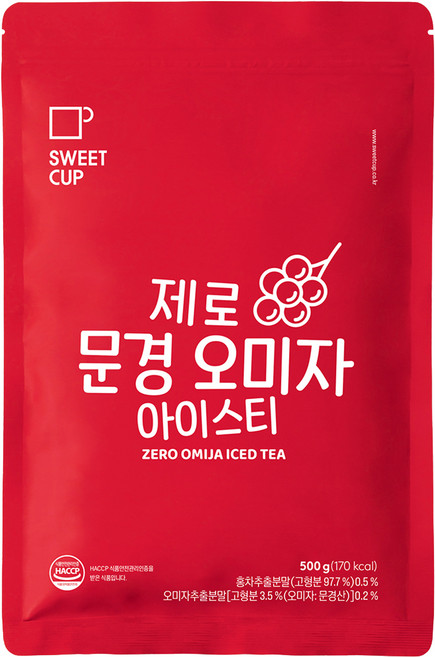 스위트컵 제로 문경 오미자 아이스티 파우더, 500g, 1개입, 1개