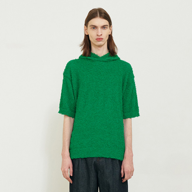 니티드 남성용 테일 후디 하프 니트티