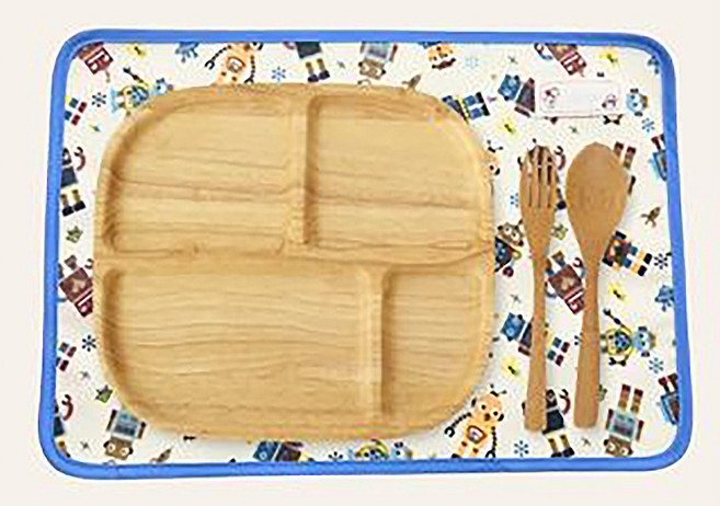 슈슈룸 방수 도시락 식판 매트, 우주로봇, 1개