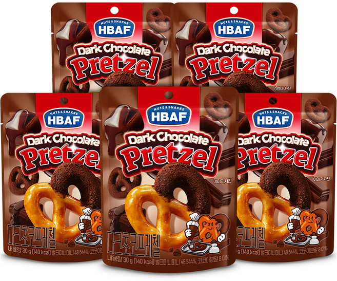 바프 다크초코 프레첼, 5개, 30g