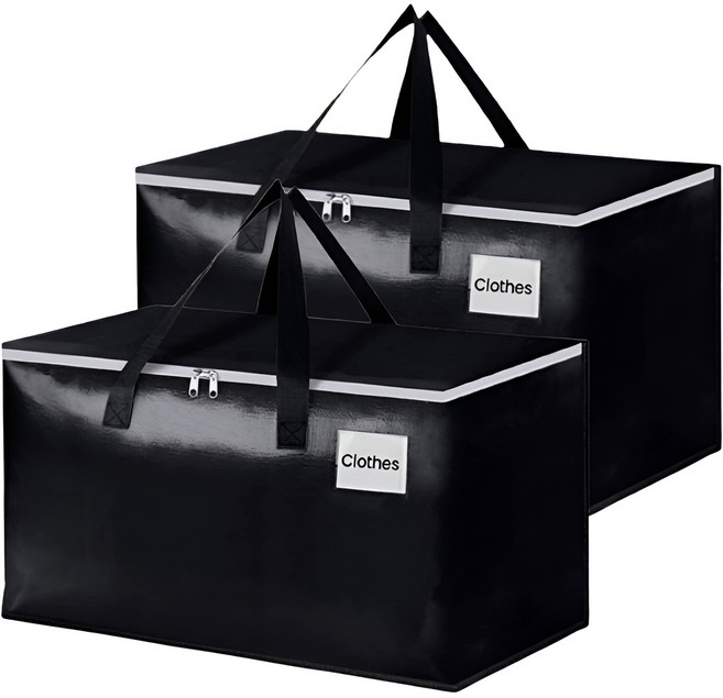 로이홈 방수PE 90L 정리 수납 가방, 블랙, 1단, 2개