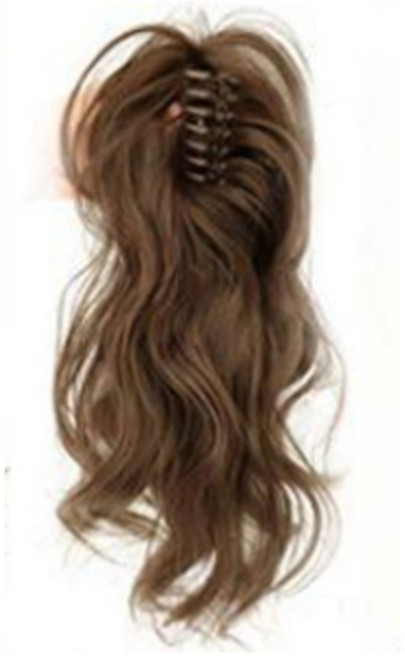 헬씨닷 웨이브 가발 머리핀, 라이트브라운, 1개