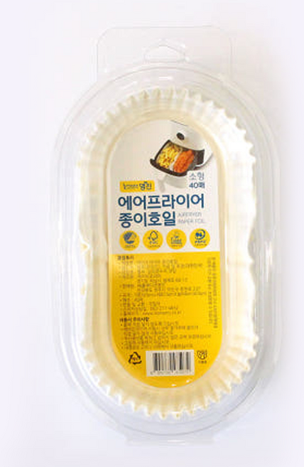 명진 에어프라이어 종이호일, 16.5cm, 40개입, 1개