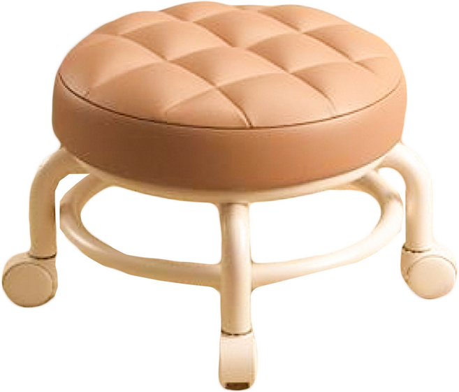 小麥購物 滑輪椅凳 B099 753g, 拿鐵咖, 1個