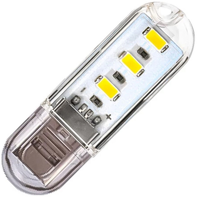 小麥購物 USB小夜燈 LED 3燈 Y039 7g 12個, 白光