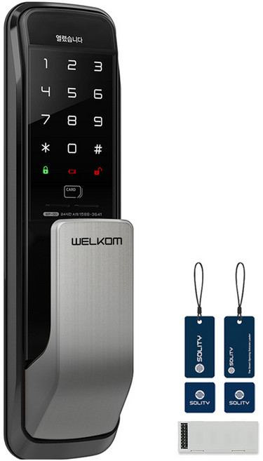 솔리티 웰콤 WiFi 무타공 푸시풀 Iot 디지털 도어락, WP-501, 고객직접설치