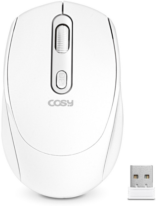 코시 C타입 충전식 듀얼 멀티 무소음 블루투스 무선 마우스, 화이트, M4141WLBT