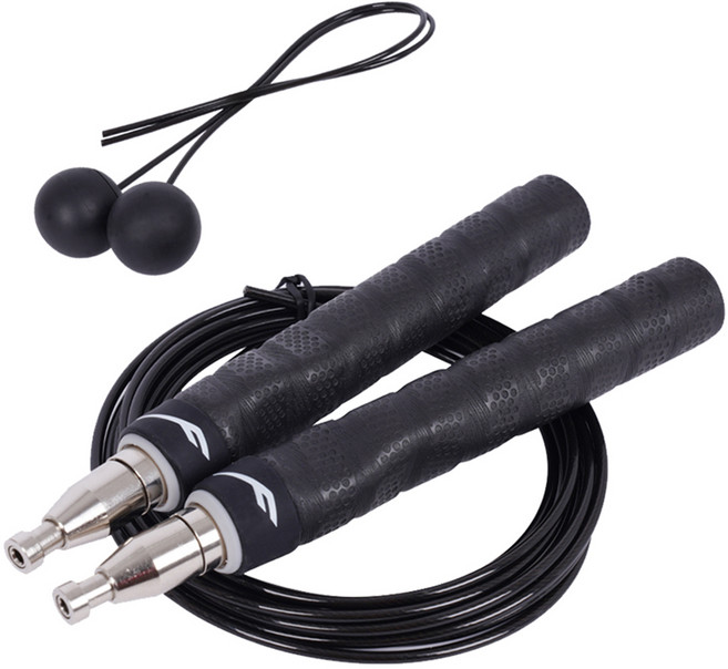 프로스펙스 2in1 크로스핏 와이어 베어링 줄넘기 세트, 블랙, 1세트