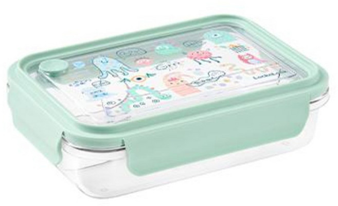 락앤락 투고 세칸 나눔 클리어 도시락 1L, 민트, 1개