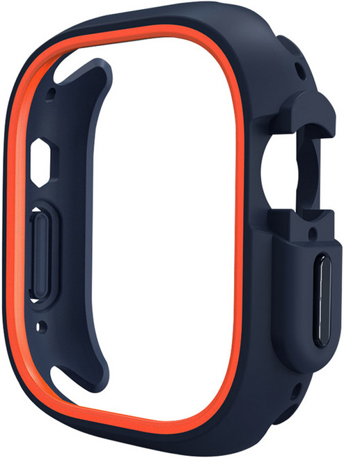 스페이스쉴드 애플워치 호환 TPU PC 투톤 케이스, 네이비오렌지, 1개