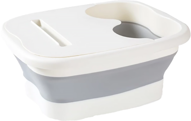 小麥購物 矽膠摺疊泡腳桶 C060 658g, 白色, 1個
