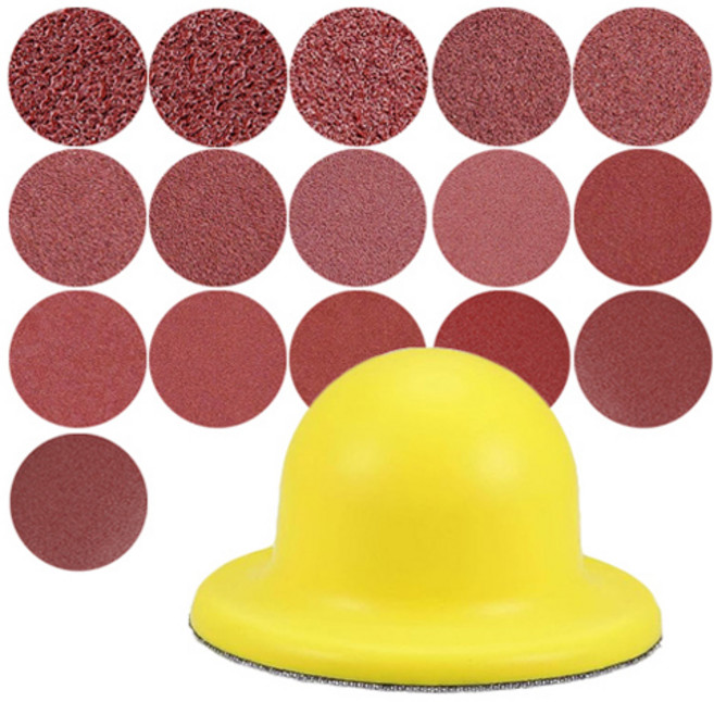 OON 수동샌딩기 + 원형사포 16종 세트, 1세트