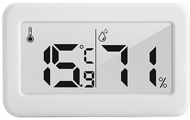 LifeShopping 超薄簡約溫濕度電子鐘 8 x 5 x 1cm, S款 白色, 1個